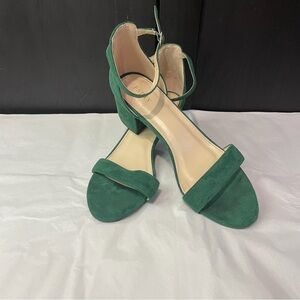 Party Green Suede Strappy Heels US Women's Size 10